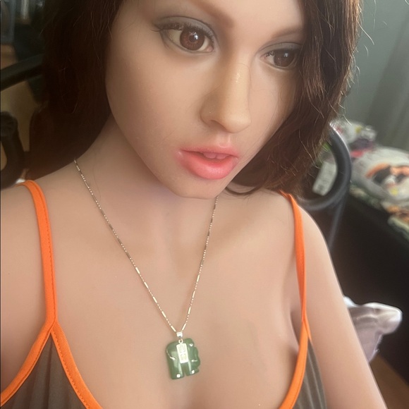 Green Elephant Jade Pendant 18 sterling silver Necklace - Picture 3 of 4